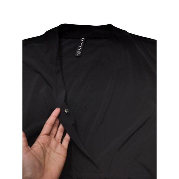 Athleta womens black Marlow V-neck cap sleeve casual romper size S - Picture 6 of 13